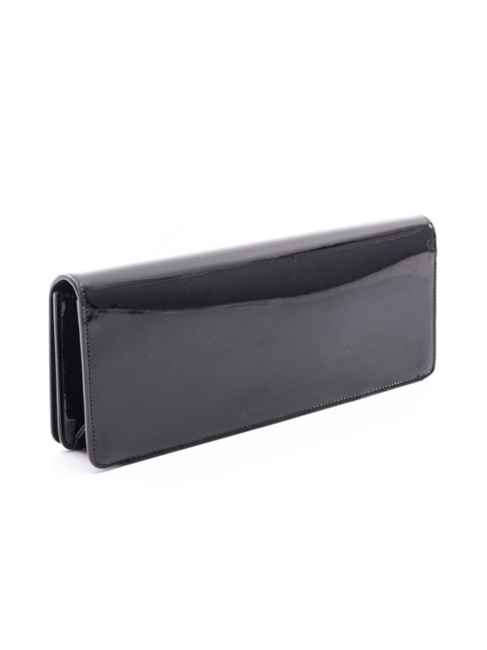 Saint Laurent Paris Clutch Baguette Pouch Metallic Black Patent Leather - Picture 2 of 9